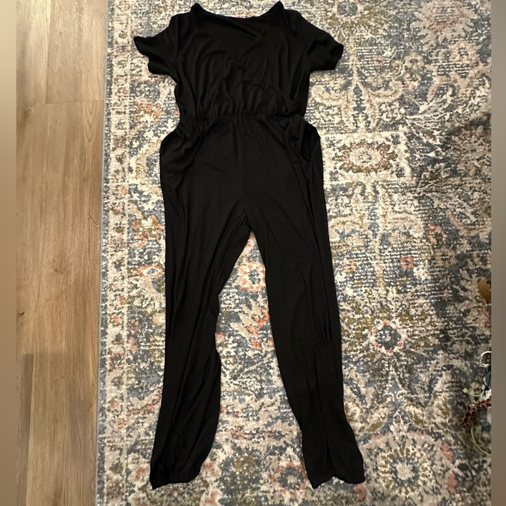 NWT Cupshe Short Sleeve Wrap Top Cinched Leg Casual Jumpsuit